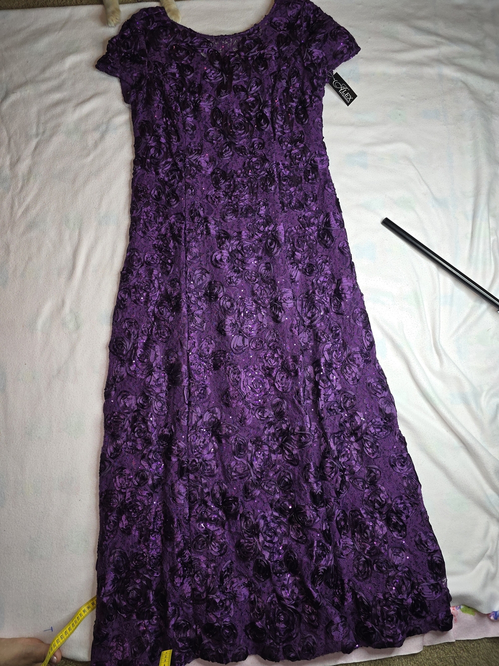 Alex Evenings Plum Embellished Maxi Dress - Picture 3 of 9
